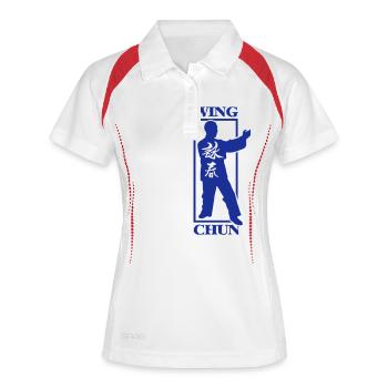 Wing Chun Kung Fu Shirt Design - Polo respirant Femme - blanc/marine - Devant