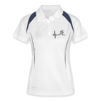 coureur - Polo respirant Femme - blanc/marine - Devant