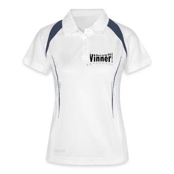 Né pour être le gagnant! - Polo respirant Femme - blanc/marine - Devant