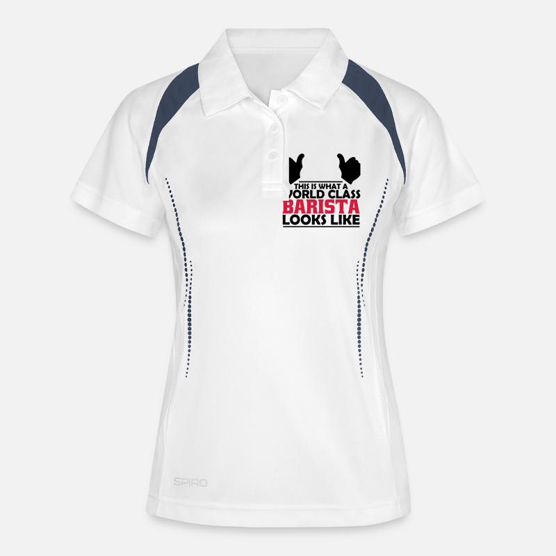 world class barista - Women's Polo breathable - white/navy