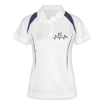 Volleyball Player & Heartbeat, woman - Polo respirant Femme - blanc/marine - Devant