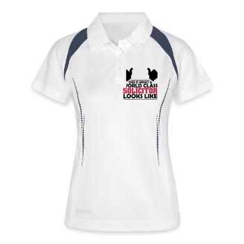 world class solicitor - Women's Polo breathable - white/navy - Front