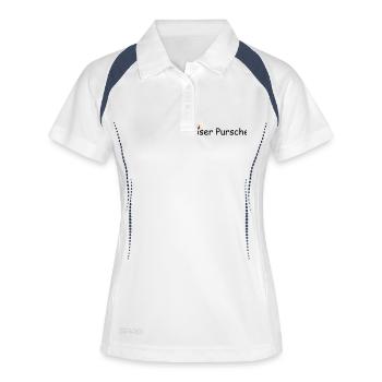 Pöser Pursche - Frauen Polo atmungsaktiv - Weiß/Navy - Vorne