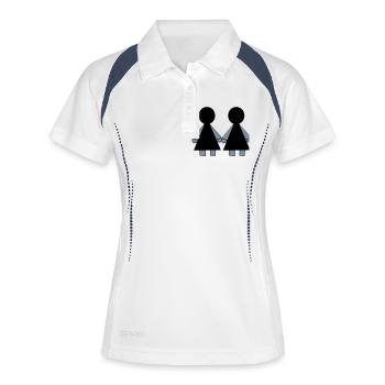 zwillinge - Frauen Polo atmungsaktiv - Weiß/Navy - Vorne
