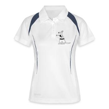 Kangaroo - Frauen Polo atmungsaktiv - Weiß/Navy - Vorne