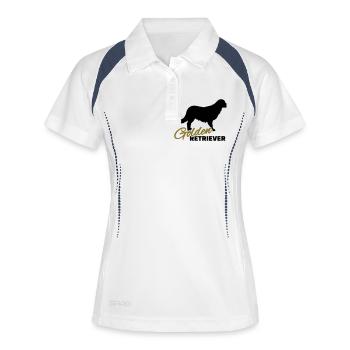 Golden Retriever - Polo respirant Femme - blanc/marine - Devant