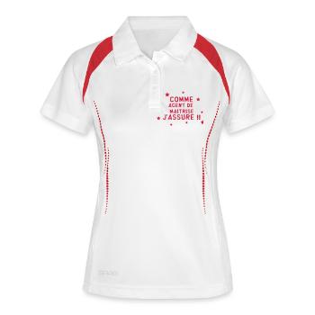Agent de maîtrise / Bureau / Métier Fonctionnaire - Polo respirant Femme - blanc/marine - Devant