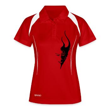 Joker, le panoramique, le poker, diable, diable, - Polo respirant Femme - blanc/marine - Devant