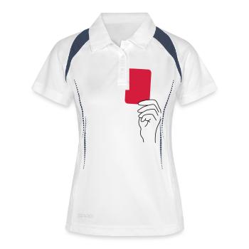 Rote Karte - Frauen Polo atmungsaktiv - Weiß/Navy - Vorne