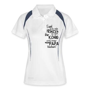 Egal wie viele Prinzen es gibt Der König wird - Frauen Polo atmungsaktiv - Weiß/Navy - Vorne