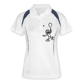 badminton - Frauen Polo atmungsaktiv - Weiß/Navy - Vorne