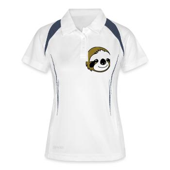 Faultier Sloth - Frauen Polo atmungsaktiv - Weiß/Navy - Vorne