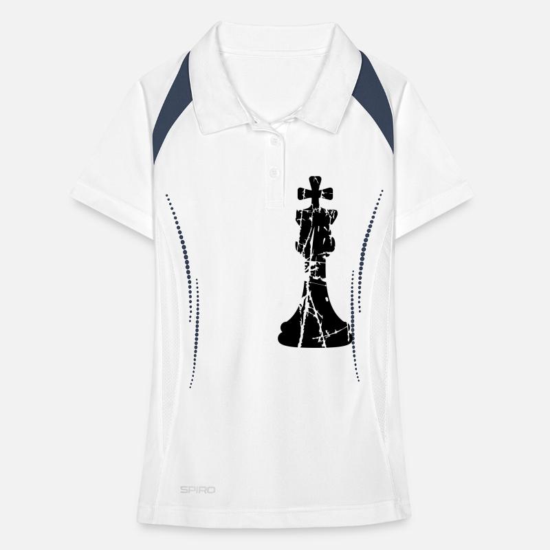 Scratch cracks chess Women's Polo breathable