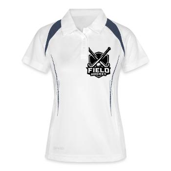 Sports de hockey sur gazon - Polo respirant Femme - blanc/marine - Devant