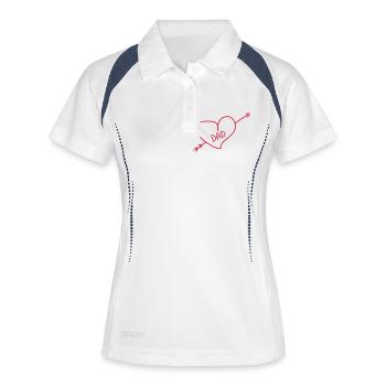 Papa Vati Vater Vatertag Geburtstag Dad Familie - Frauen Polo atmungsaktiv - Weiß/Navy - Vorne