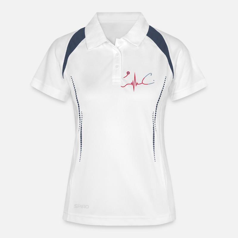 Fréquence stéthoscope écouter rythme cardiaque pulse verar - Polo respirant Femme - blanc/marine