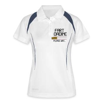 fart loading - Frauen Polo atmungsaktiv - Weiß/Navy - Vorne