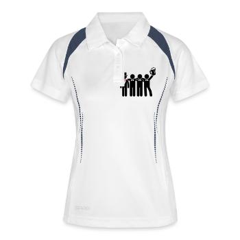 Bräutigam Junggesellenabschied Crew Jga - Frauen Polo atmungsaktiv - Weiß/Navy - Vorne