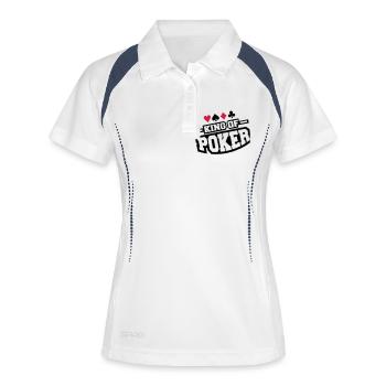 king_of_poker_design - Frauen Polo atmungsaktiv - Weiß/Navy - Vorne