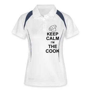 keep calm im the cook kg10 - Frauen Polo atmungsaktiv - Weiß/Navy - Vorne