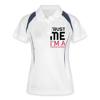 Cheerleading Cheerleader Pom Pom girl Majorette - Polo respirant Femme - blanc/marine - Devant