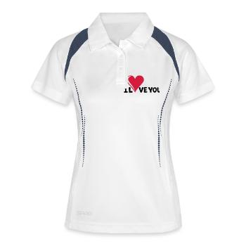 I LOVE YOU - Romance - Valentine's Day - Heart - - Women's Polo breathable - white/navy - Front