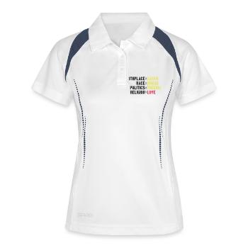birthplace earth love human freedom peace - Women's Polo breathable - white/navy - Front