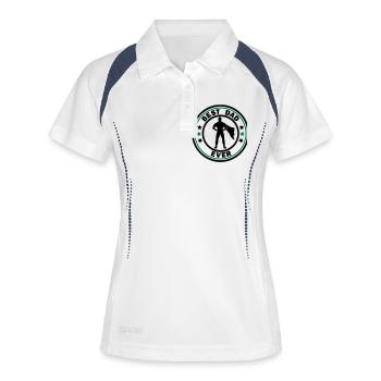 best dad ever superdad - Frauen Polo atmungsaktiv - Weiß/Navy - Vorne