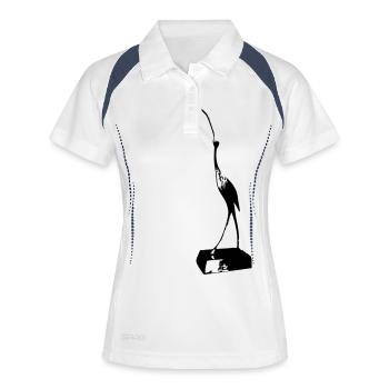 Storch - Frauen Polo atmungsaktiv - Weiß/Navy - Vorne