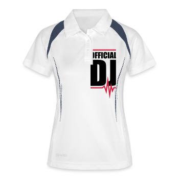 dj___f2 - Frauen Polo atmungsaktiv - Weiß/Navy - Vorne
