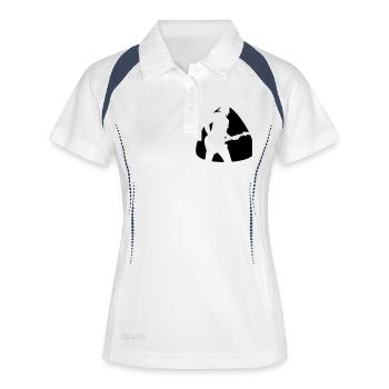 Gitarrist Plektron - Frauen Polo atmungsaktiv - Weiß/Navy - Vorne