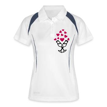 🥂💖Romantic toast design for specialdays - Women's Polo breathable - white/navy - Front