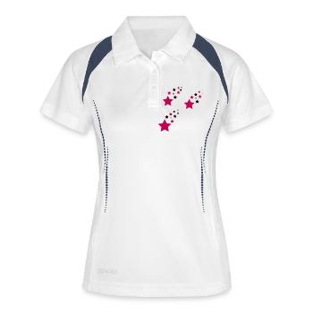 Star, les étoiles - Polo respirant Femme - blanc/marine - Devant