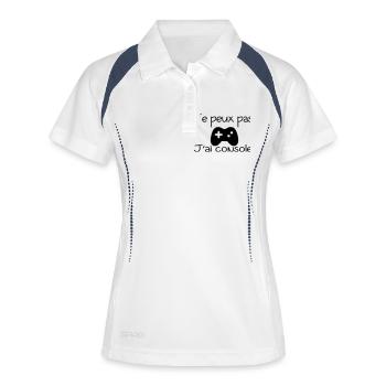 JE PEUX PAS JAI CONSOLE - Polo respirant Femme - blanc/marine - Devant