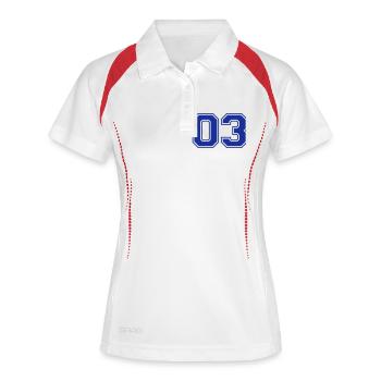 03 - Polo respirant Femme - blanc/marine - Devant