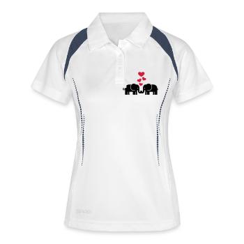 Elefant - Frauen Polo atmungsaktiv - Weiß/Navy - Vorne