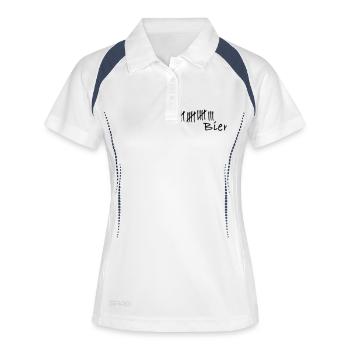 18 coups bière - Polo respirant Femme - blanc/marine - Devant