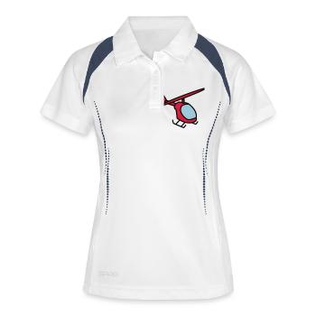 Hélicoptère hélicoptère jouet enfant bébé - Polo respirant Femme - blanc/marine - Devant