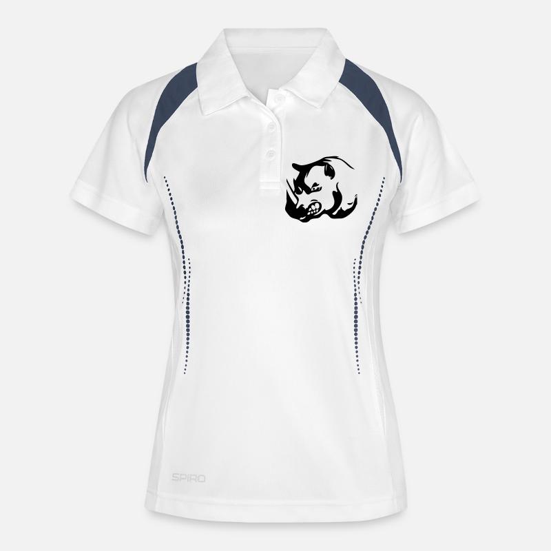 Gym Power III - Women's Polo breathable - white/navy