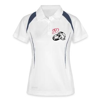 eheringe_love - Polo respirant Femme - blanc/marine - Devant