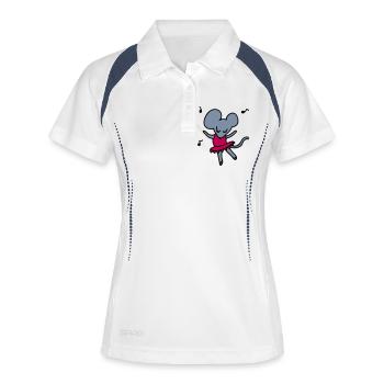 Ballet de souris 3 - Polo respirant Femme - blanc/marine - Devant