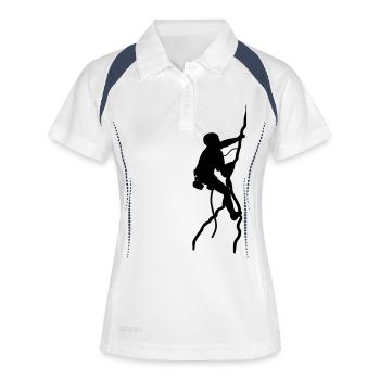 klettern - Frauen Polo atmungsaktiv - Weiß/Navy - Vorne