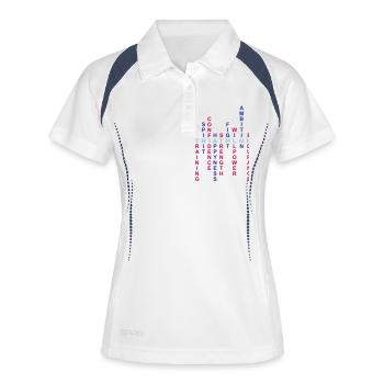 Triathlon - Frauen Polo atmungsaktiv - Weiß/Navy - Vorne