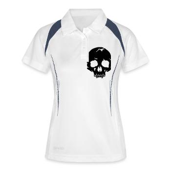 Skull - Frauen Polo atmungsaktiv - Weiß/Navy - Vorne