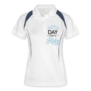 Good Day For A Ride - Frauen Polo atmungsaktiv - Weiß/Navy - Vorne