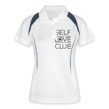 Self love club - Frauen Polo atmungsaktiv - Weiß/Navy - Vorne