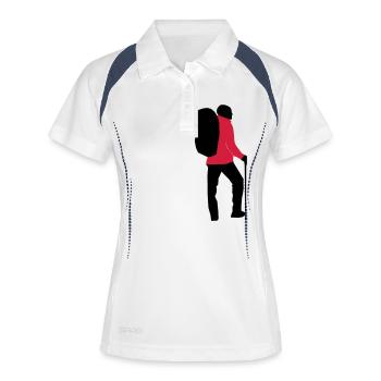 Les randonneurs peuvent être personnalisés - Polo respirant Femme - blanc/marine - Devant