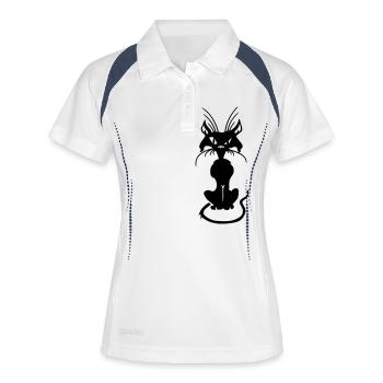 Bad Cat - Polo respirant Femme - blanc/marine - Devant