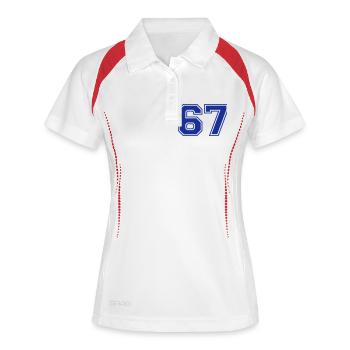 67 - Polo respirant Femme - blanc/marine - Devant