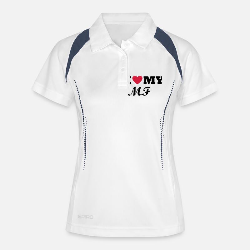 J'aime mon MF - Polo respirant Femme - blanc/marine